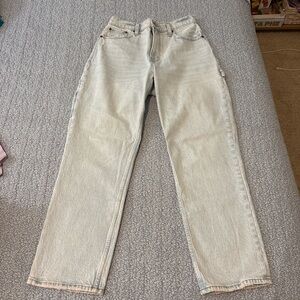 Abercrombie & Fitch Curve Love Light Wash Straight Leg Jeans